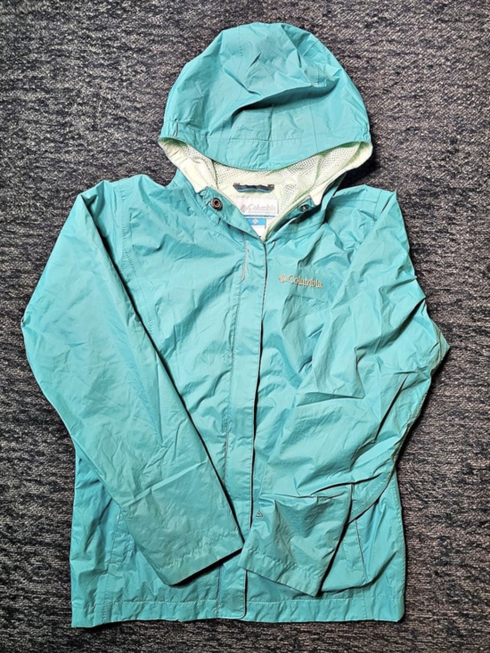 Columbia Girls Arcadia Hooded Rain Jacket, Teal